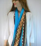Infinity scarf (two tone, plain turquoise and  turquoise and gold Aztec print ) - Image 4