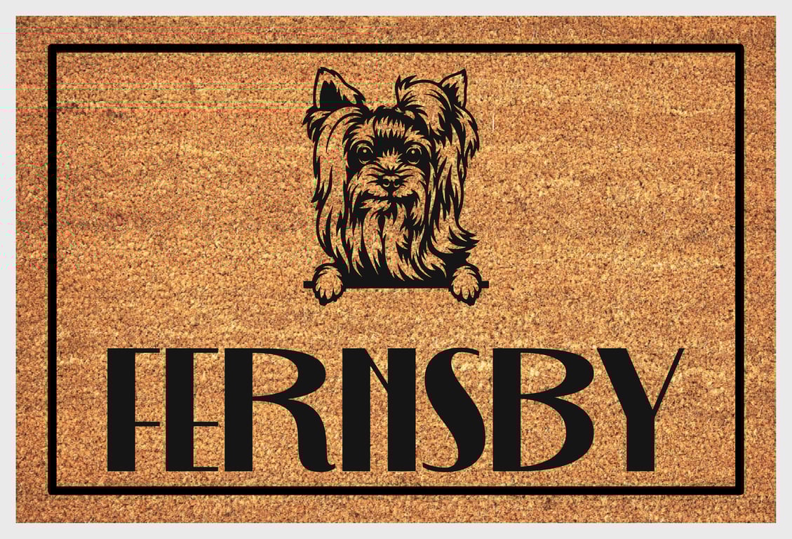 Yorkshire Terrier Door Mat No.1 - Personalised Yorkie Welcome Mat - 3 Sizes