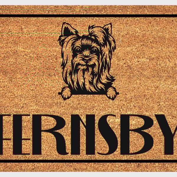 Yorkshire Terrier Door Mat No.1 - Personalised Yorkie Welcome Mat - 3 Sizes