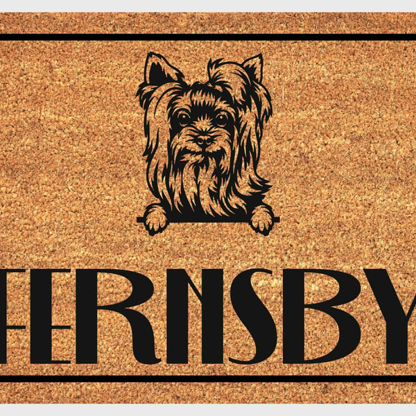 Yorkshire Terrier Door Mat - Personalised Yorkie Welcome Mat - 3 Sizes