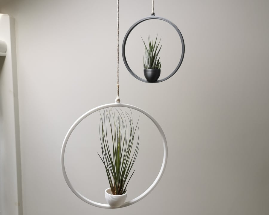 Hanging Air Plant Hanger, Ring Design With Pot, Home Décor, Air Plant Holder