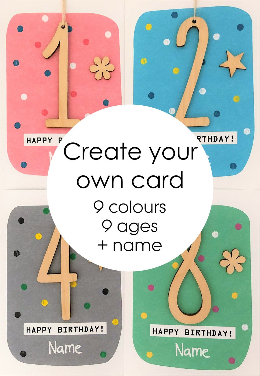 Personalised Kids Age Birthday Card