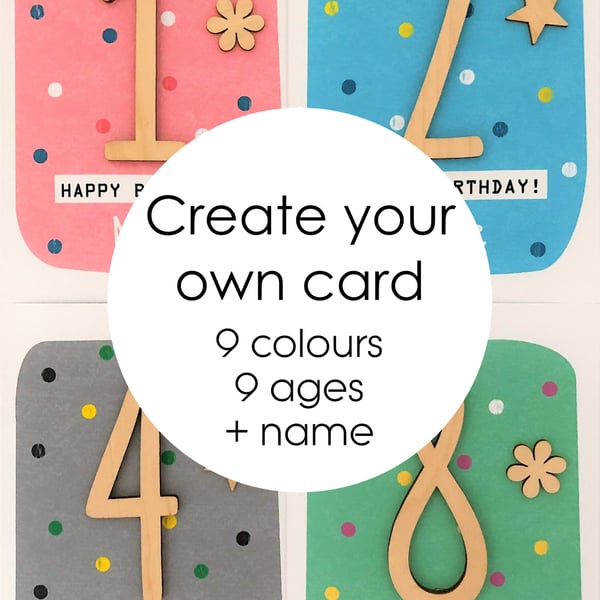 Personalised Kids Age Birthday Card