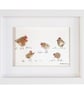 Golden Chickens - Pebble Picture - Framed Unique Handmade Art - Image 1