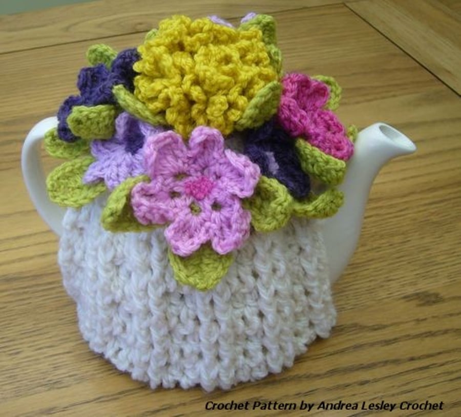 Pattern for Crochet Flower Tea Cosy (PDF file) Folksy