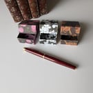 A set of three handmade, gift or presentation micro-boxes - 'Dark Florals Set A'