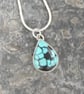 Turquoise pendant - blue and black - Image 3