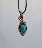 Tibetan Turquoise & Copper Necklace Pendant Gift Crystal Jewellery Jewelry  - Image 9