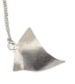 Unique Sterling Silver Handmade Pendant, Sculptural Triangle Design - Image 3
