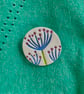 SALE Handmade Spring Ceramic brooch, Hand Made Pottery Badge - Image 2