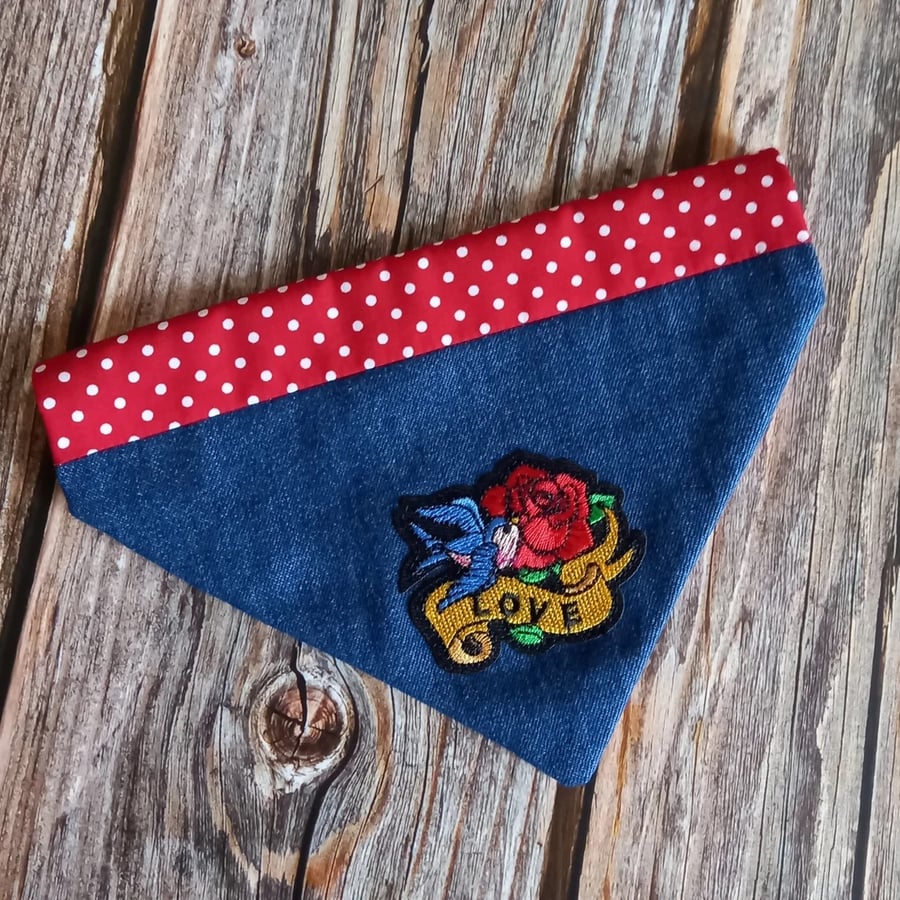 Denim dog bandana