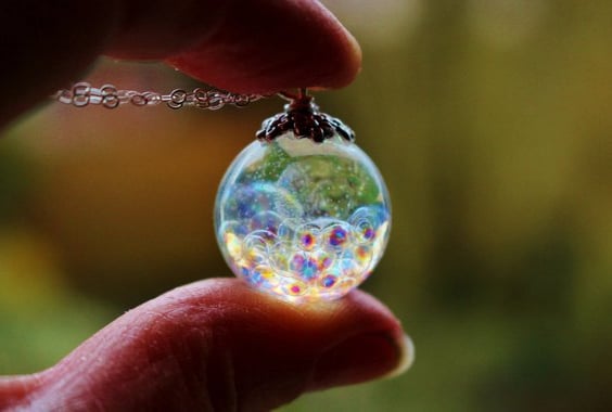 Resin Sphere Necklace, Fairy Wishes, Magical Bubble Necklace