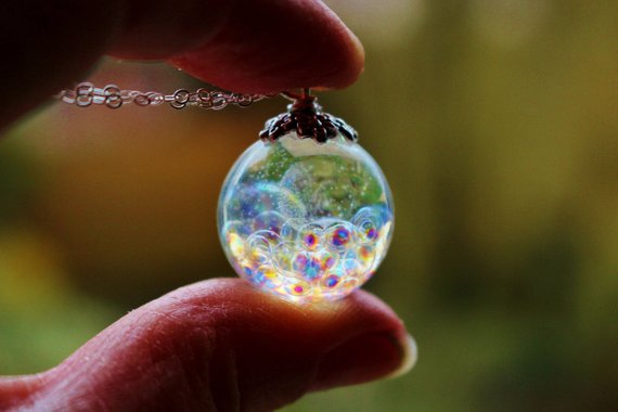 Resin Sphere Necklace, Fairy Wishes, Magical Bubble Necklace