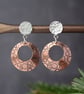 Contemporary Silver and copper dangle earrings - Image 1