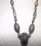 Chunky Antique Silver and Leather Necklace - Image 2