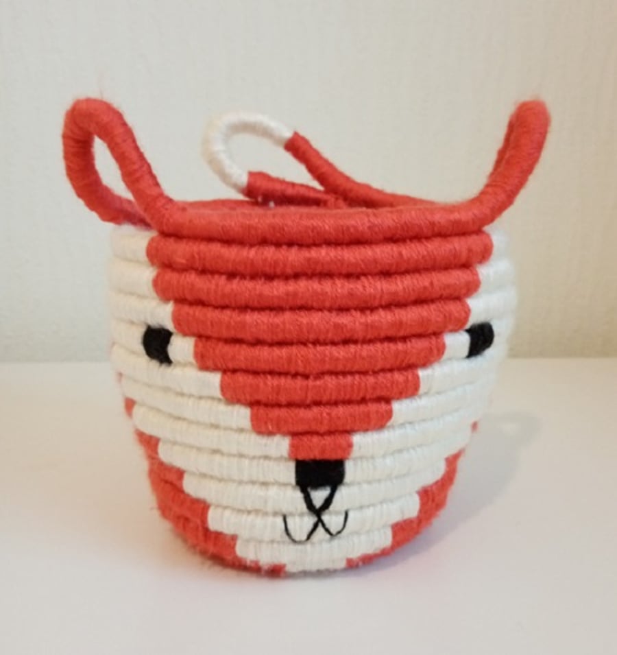 Coiled Rope, Fox Storage Basket - Folksy