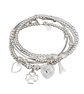 Sterling Silver Initial and Muti Charm Personalised Stretch Stacking Bracelets
