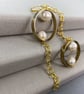 Gold Asymmetrical Cultured Pearl Dangle Earrings - Image 8