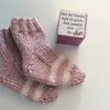 Hand knitted baby socks