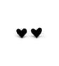 Tiny Black Heart Stud Earrings - Handmade - Image 3