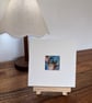 Mounted Resting Whimsical Hare Rabbit with Blue Wildflowers Watercolour Print - Image 5