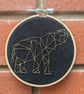 4" geometric elephant embroidery hoop