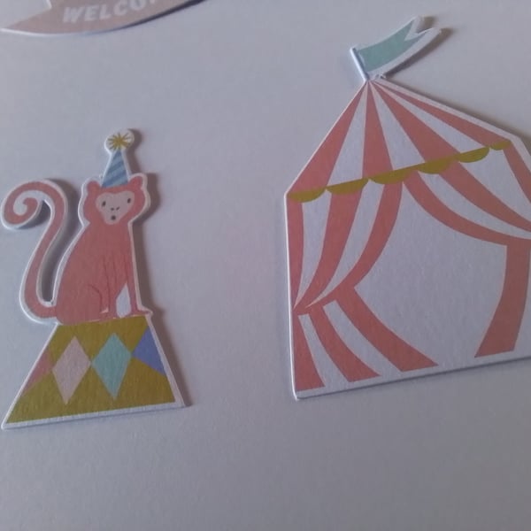 New baby card. Monkey. Welcome little one. Ref 305