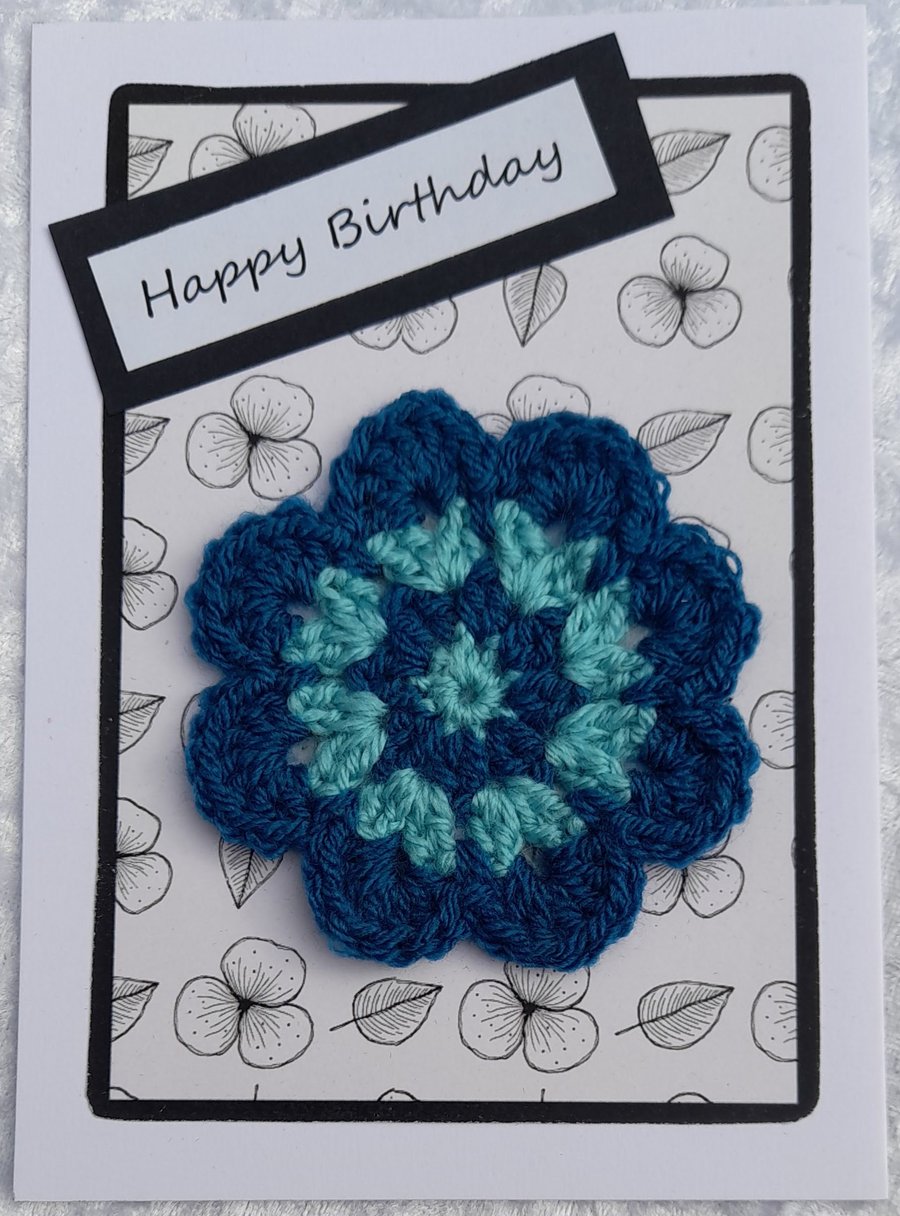 Handmade Crochet Flower cards, coaster - Free UK Postage