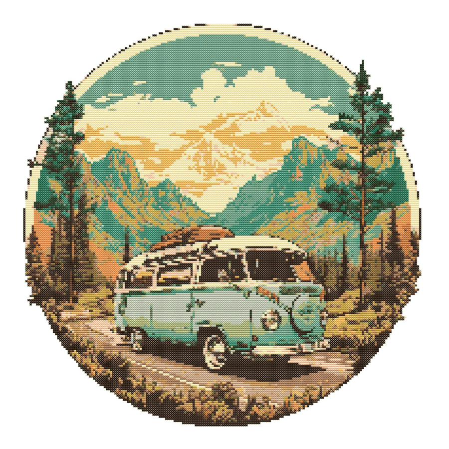 CAMPER VAN - Cross Stitch Pattern - Cross Stitch Chart