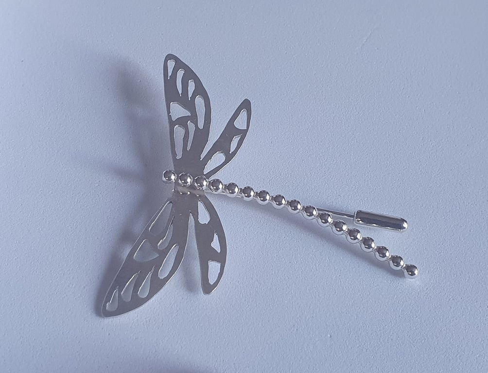 Sterling silver dragonfly brooch