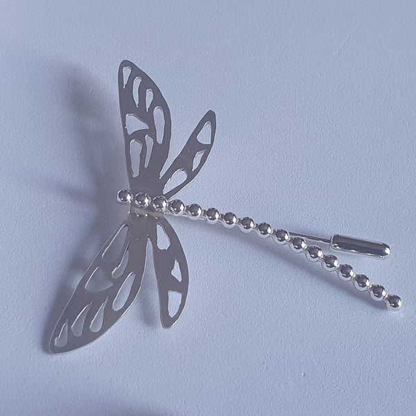 Sterling silver dragonfly brooch