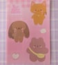 Woodsy Sticker Sheet, Puppy, Cat, Bear Characters Sheet - Image 1