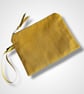 Yellow Linen Lotus Flower Zip-Up Pouch - Image 2