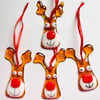 Golden deer fused glass Christmas decoration 
