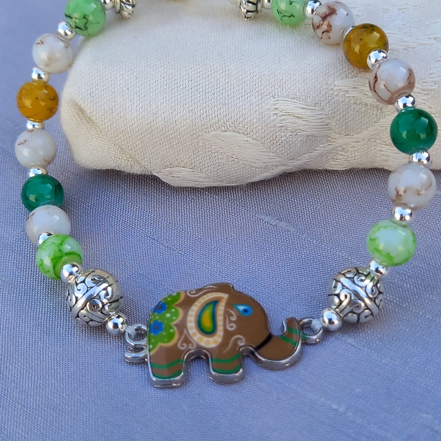 Elephant Connector Bracelet - Brown