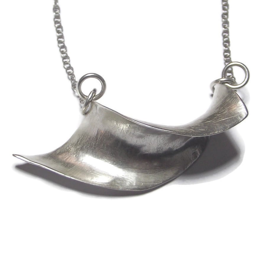 Handmade Sculptural Anticlastic Sterling Silver Pendant