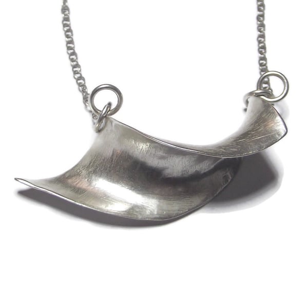 sculptural anticlastic sterling silver handmade pendant
