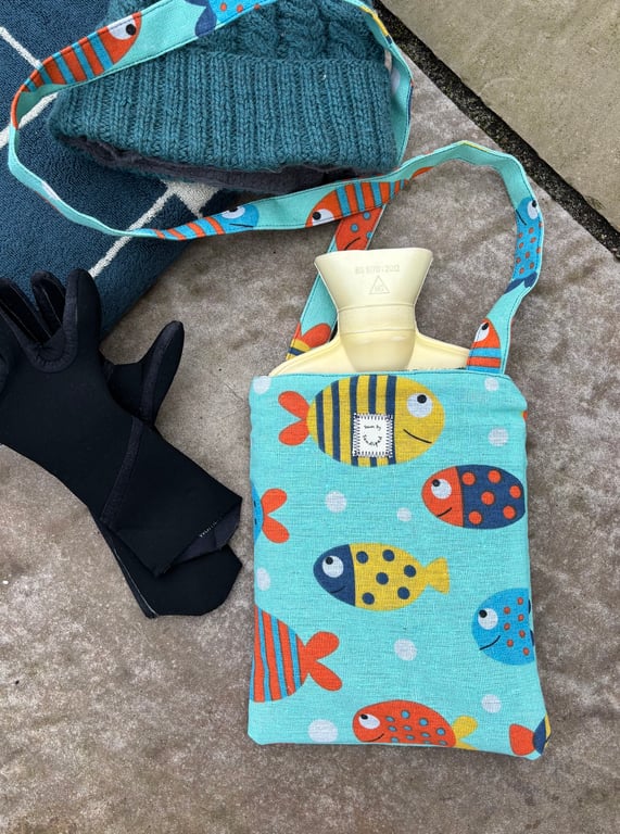 Crossbody ‘hottie bag’ for cold water swimmers .. and everyone else too
