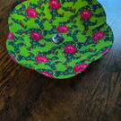 Handmade Folk Textile Bowl – Water-Resistant Green Flora Fabric Trinket Dish