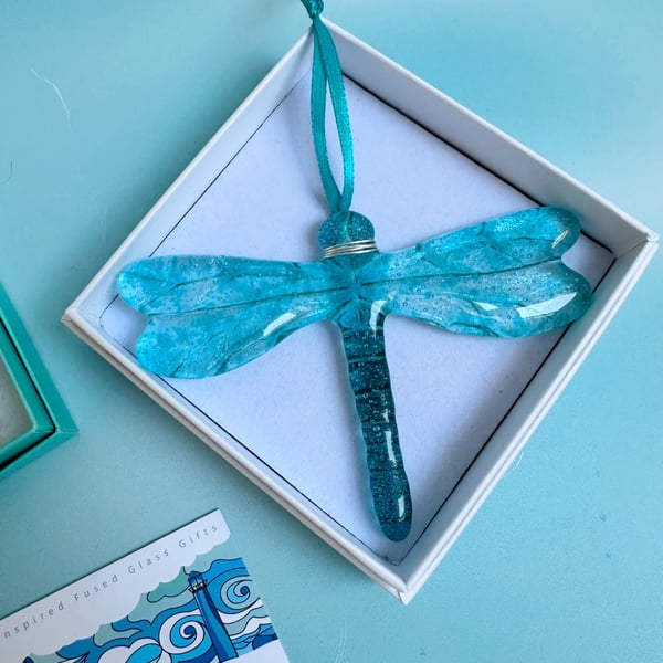 Fused Glass Dragonfly Large