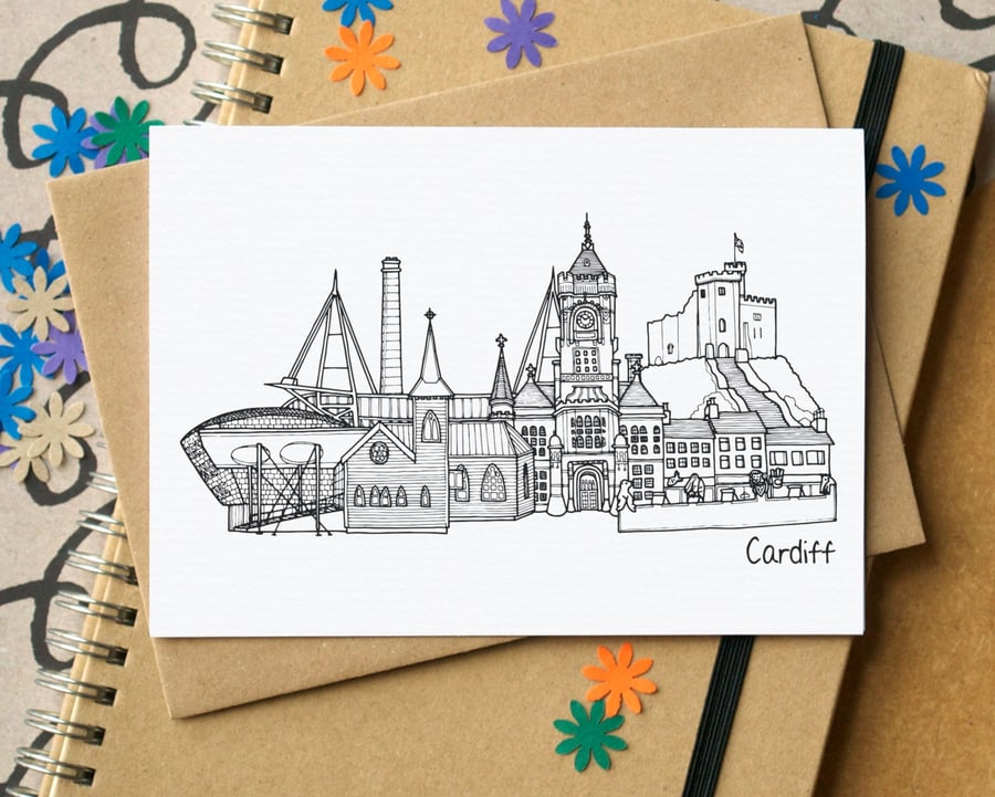 Cardiff Skyline Greetings Card