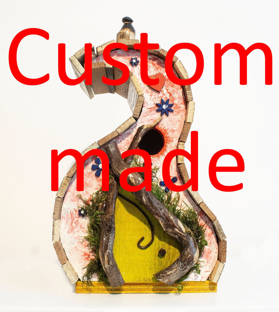 Custom made rustic birdhouse bird box
