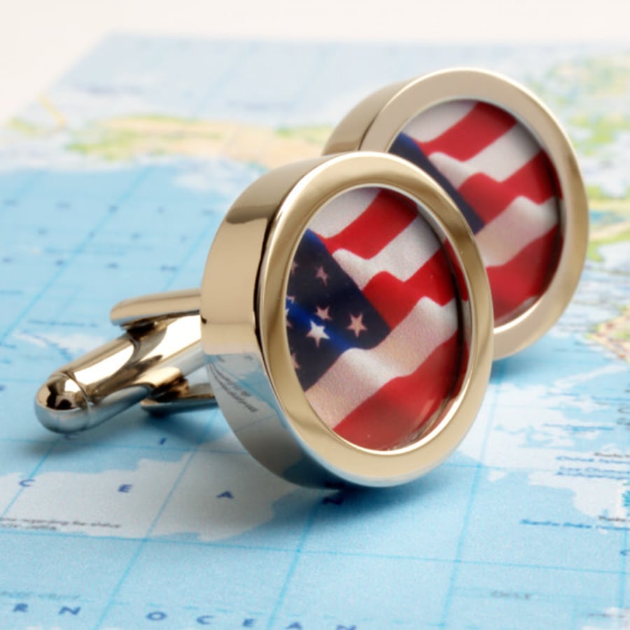 Stars and Stripes Flag of the United States Cufflinks - or Choose Your Flag