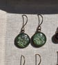 Hypoallergenic Real Pressed Flower Resin Earrings, Titanium Ear Hooks, Green - Image 6