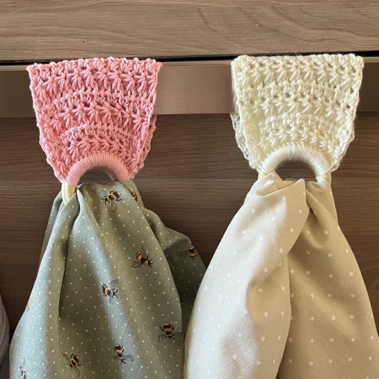 Crochet tea towel holders