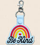 Be Kind Keyring - Embroidered Rainbow Bag Charm - Image 4