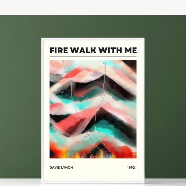 Movie Poster T Shirt Fire Walk With Me - David Lynch Abstract Pinting Art Print 