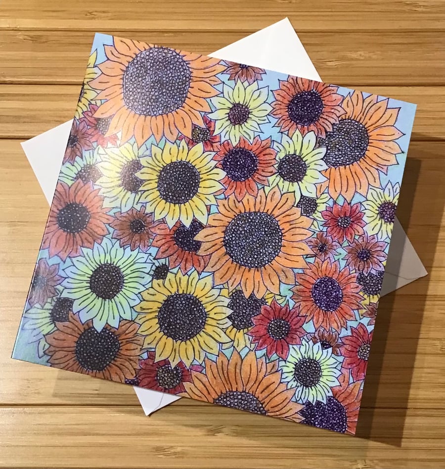 Greetings Card 'Sketchbook series - Sunflowers' 