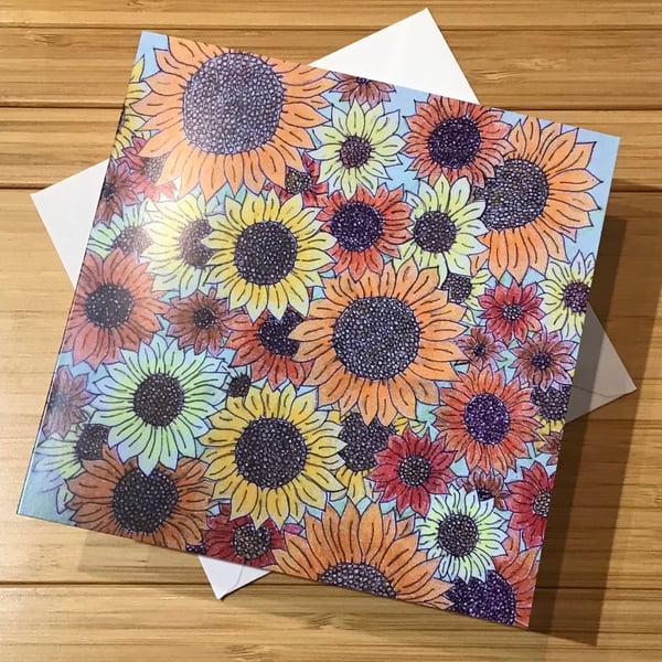 Greetings Card 'Sketchbook series - Sunflowers' 