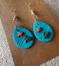 Fish and turtle polymer clay droplet earrings - Image 3